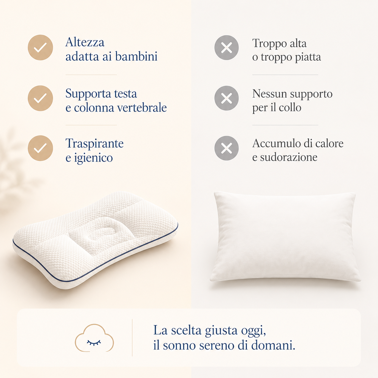 Cuscino Ergonomico Bambini – La Postura si Forma di Notte. Proteggila Adesso.